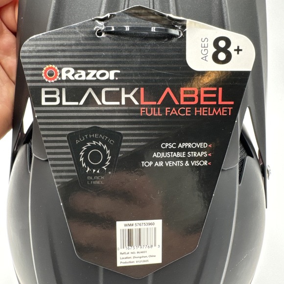 Razor Authentic Black-Label Motorcycle Full-Face Helmet Size Medium Model 97768 - Picture 4 of 13